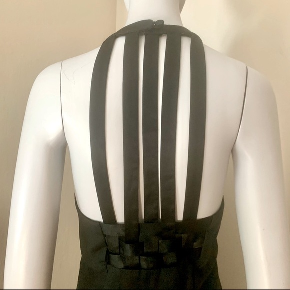 DONNA RICCO Strappy Crepe Little Black Dress Cocktail Party - Picture 7 of 14